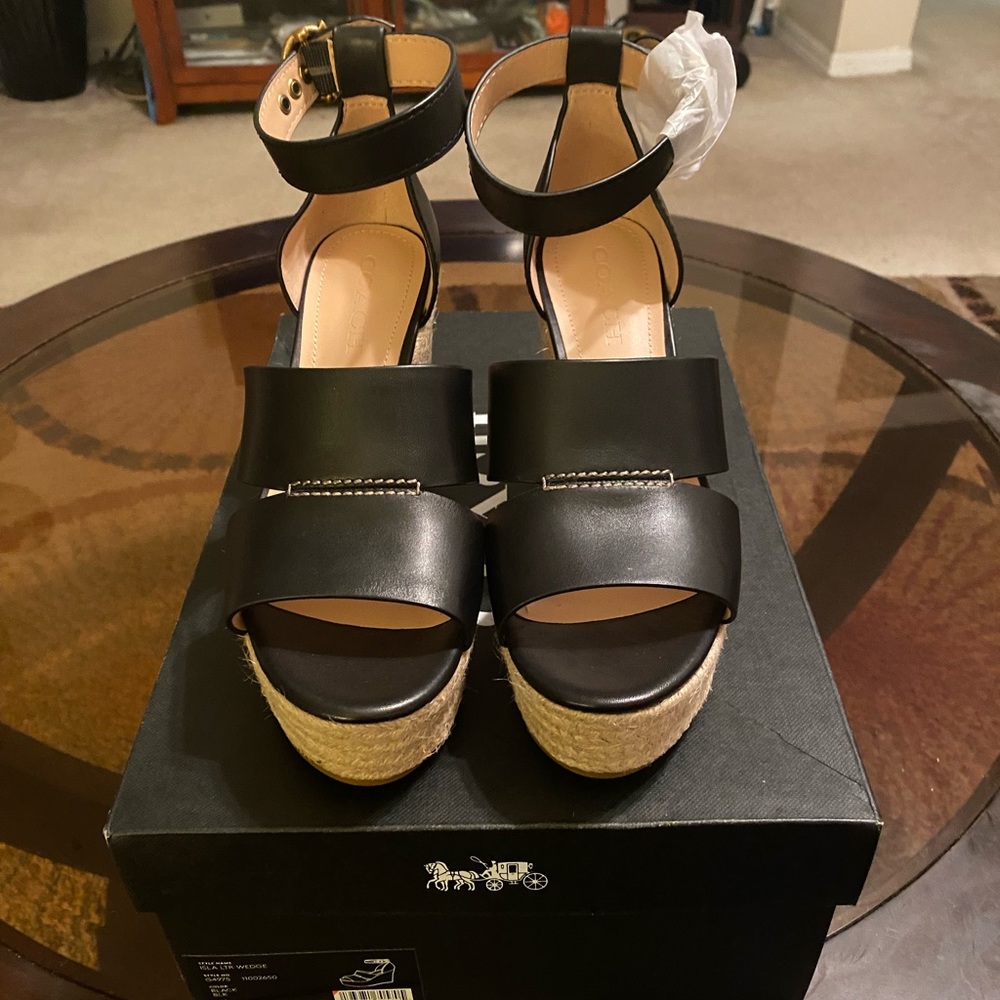 NIB Coach Isla Strappy Wedge Platform Sandals 8.5 - Picture 8 of 12